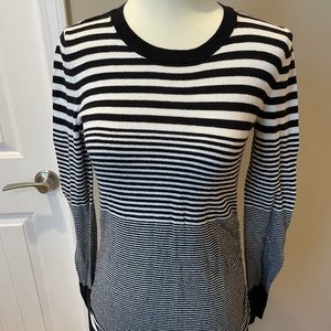 Black and White Striped Motherhood Maternity Sweater